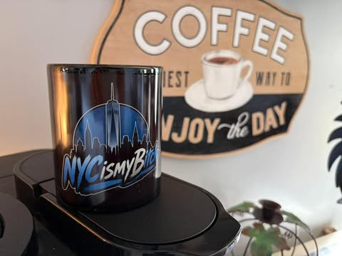 NYC is my Bitch black coffee mug as received
