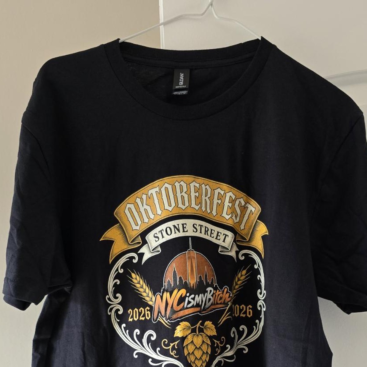 NYC is my Bitch Stone Street Oktoberfest black tee as received